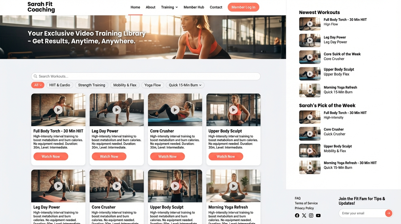 Sarah Fit Coaching Member Library preview